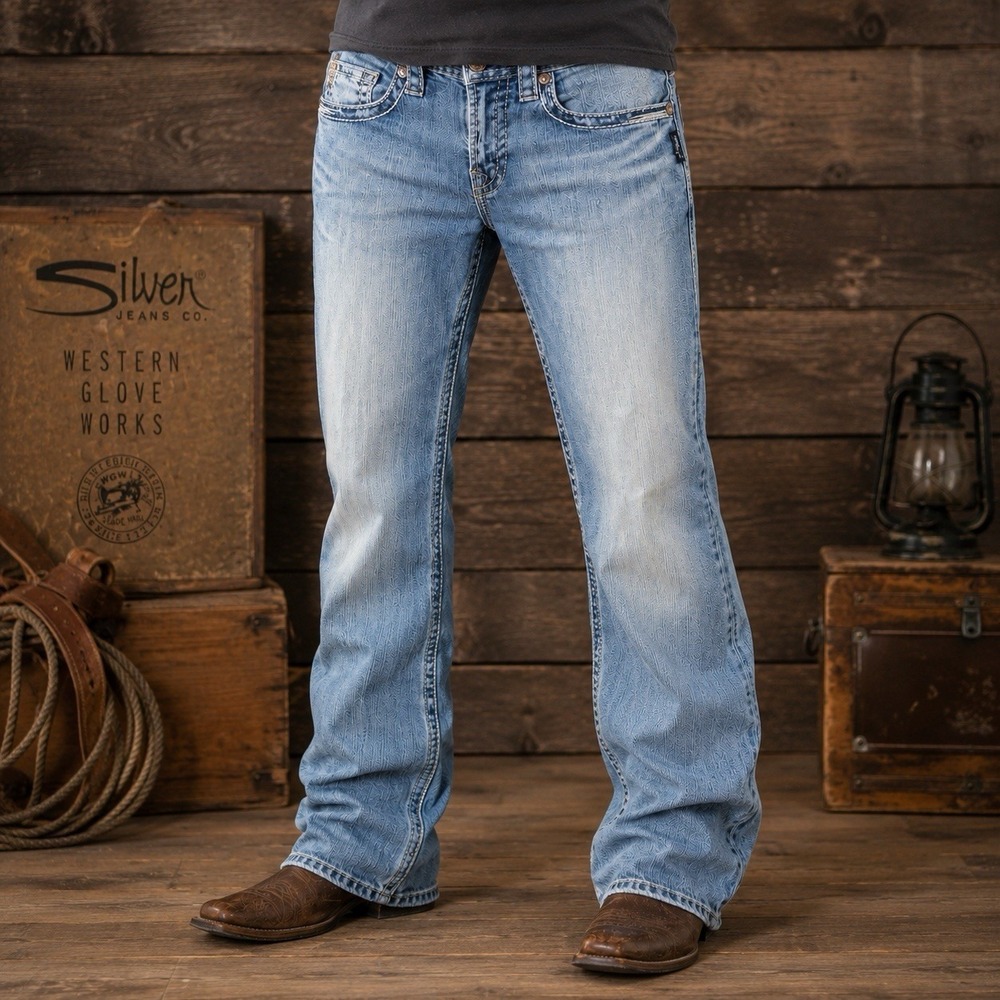 Silver Jeans Grayson Bootcut Jeans Mens W31 L30 Light Wash Stretch Denim Blue